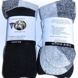 4 Pairs Mens Diabetic Top Stretch Merino Wool Blend Soles Thermal Crew Socks